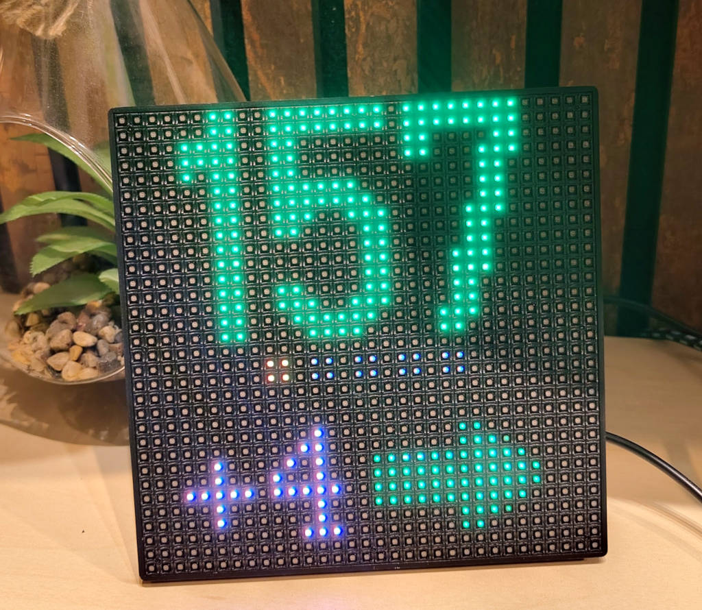 LED pixel board showing glycemia