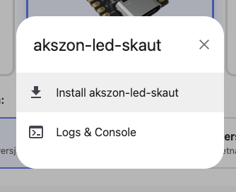Select Install operation
