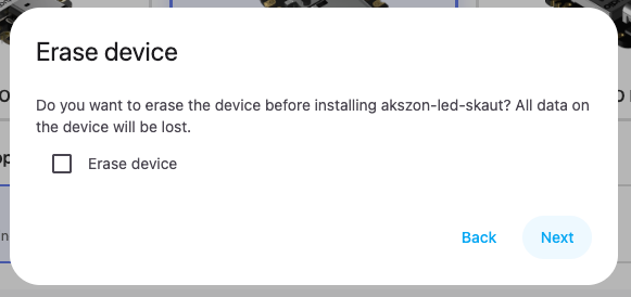Decide whether to erase device memory